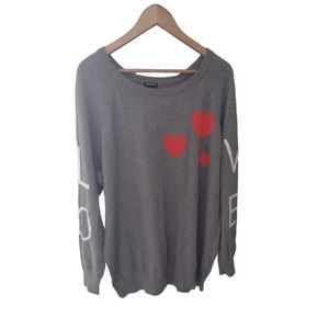 Torrid Raglan Pullover Heart Love Sweater